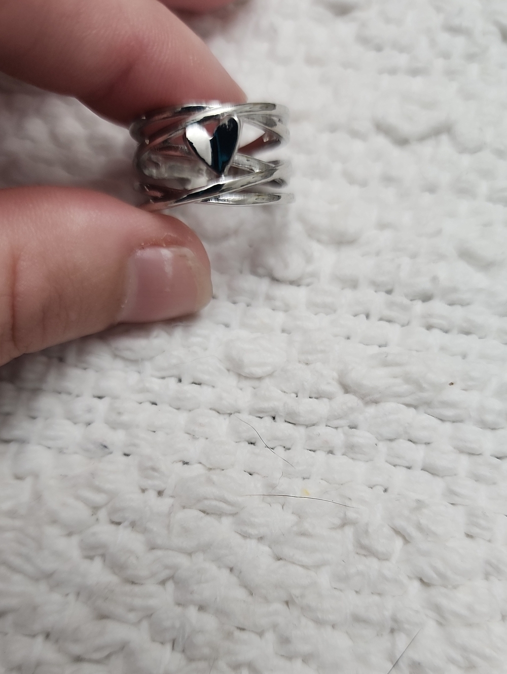 Chic French Style 925 Sterling Silver Plated Heart-Shaped Ring, Nickel-Free,